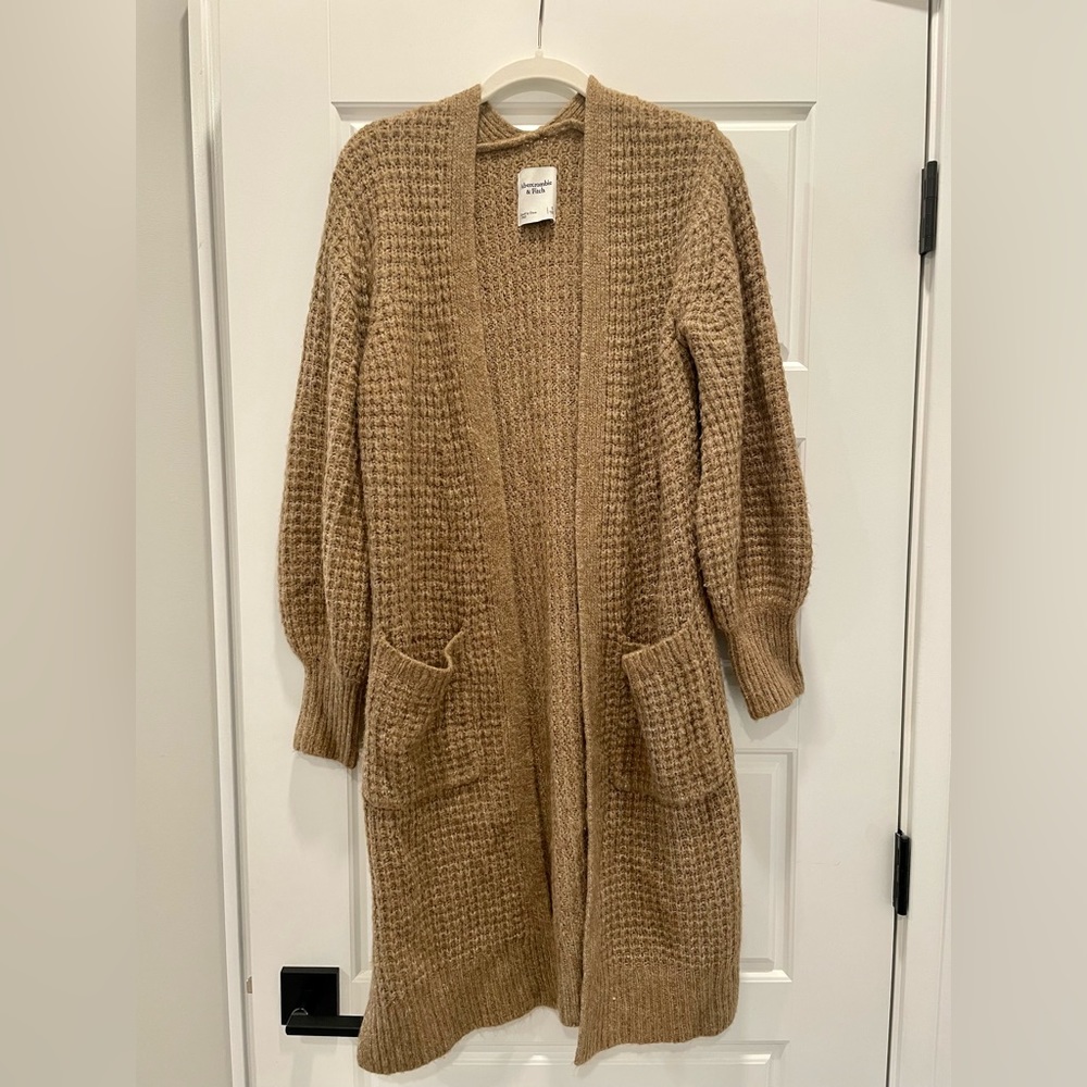 Abercrombie & Fitch Cozy Knit Cardigan / Duster, Brown, Size S, NWOT